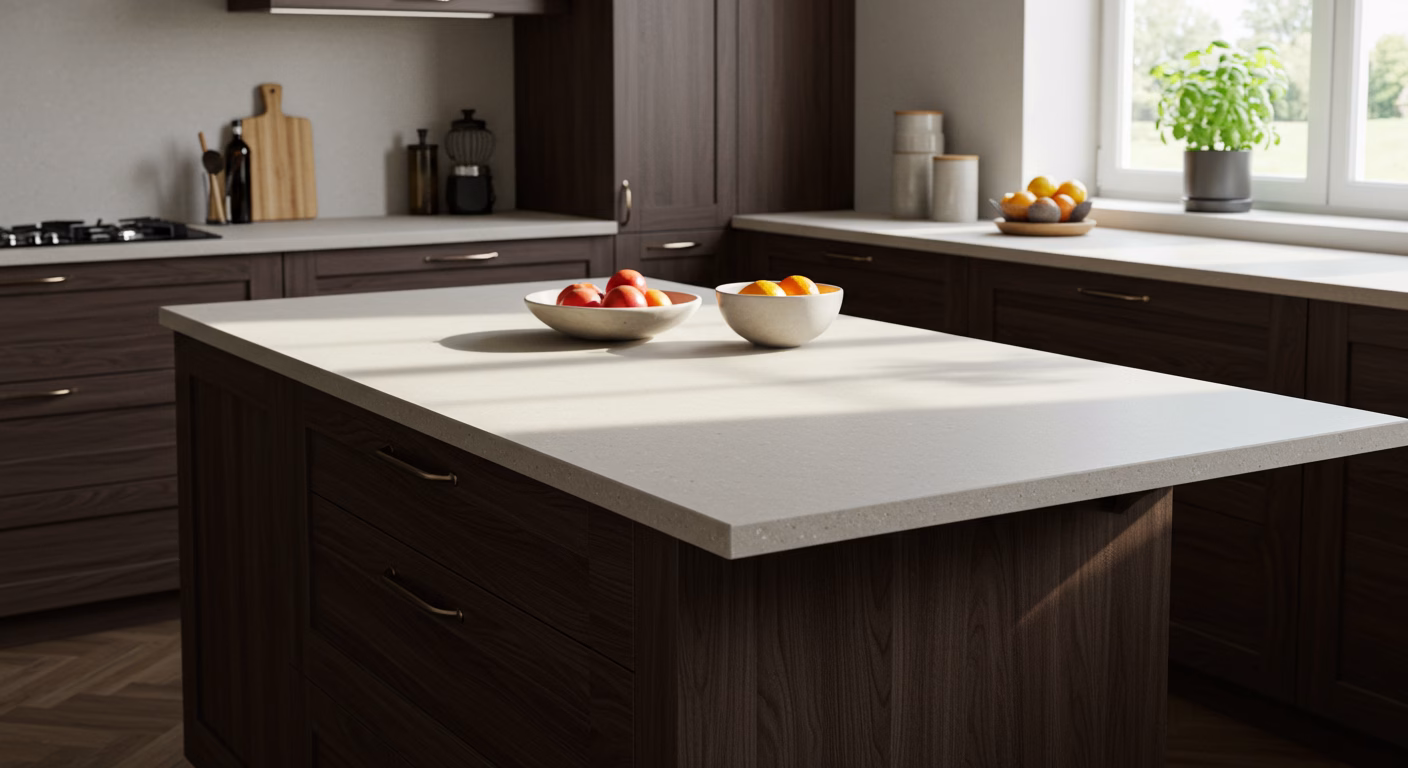 Blat w brązowej kuchni